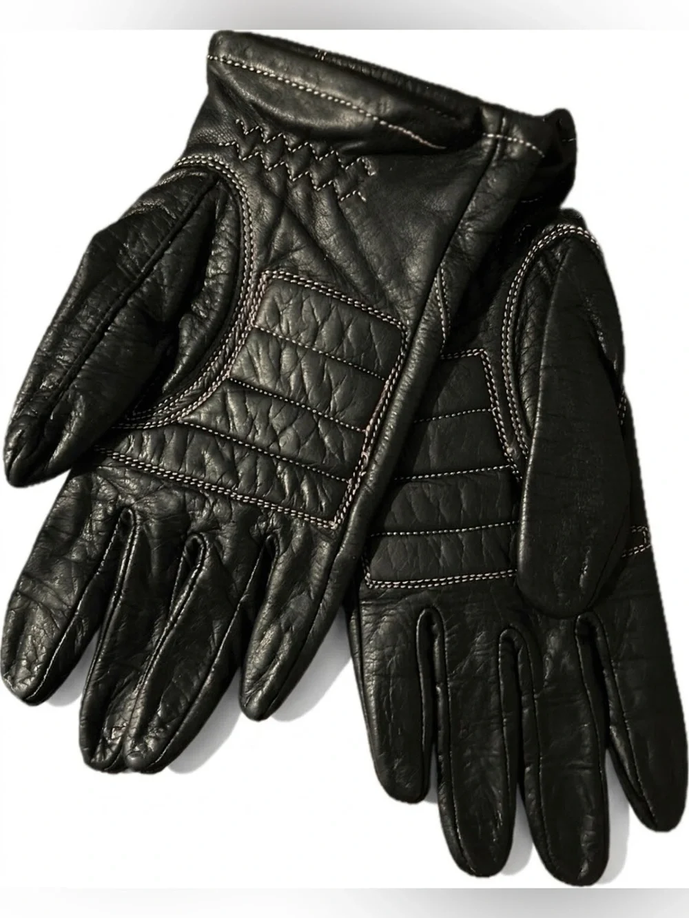 🌸 Harley Davidson Pink Stitch Leather Motorcycle Gloves 🏍️